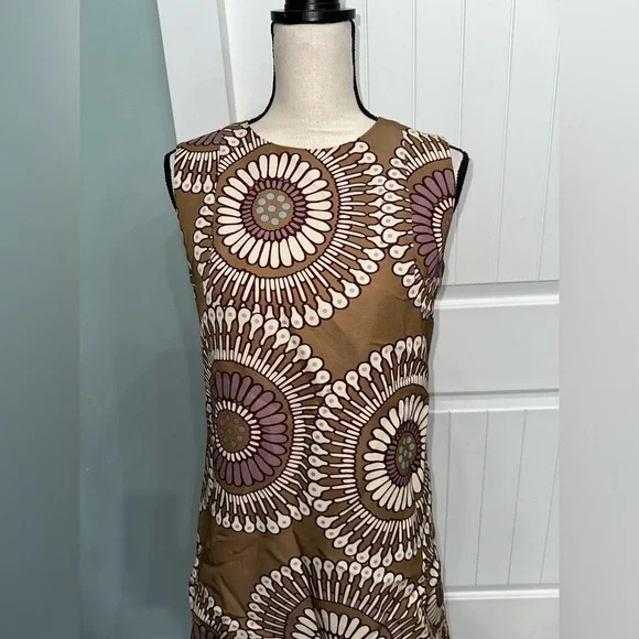 Lafayette 148 New York retro mod sleeveless printed shift dress size 2 - Picture 3 of 8